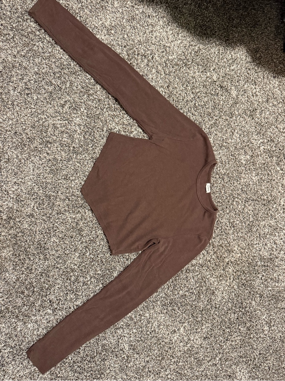 Women's Crop Long Sleeve Top in Brown
